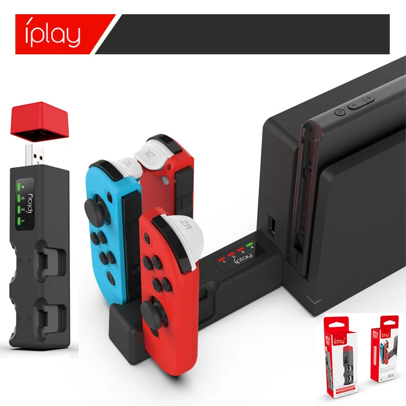 Przenośne Mini USB Hub bezprzewodowa ładowarka cztery ładowania stacji bazowej uchwyt dla Nintendo przełącznik Joycon NS kontroler akcesoria 1 Przenośne Mini USB Hub bezprzewodowa ładowarka cztery ładowania stacji bazowej uchwyt dla Nintendo przełącznik Joycon NS kontroler akcesoria 1