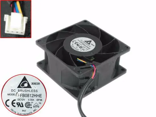 Delta Electronics FFB0812HHE SP36 DC 12V 0.30A 80x80x38 мм 4-провод Сервер охлаждающий вентилятор