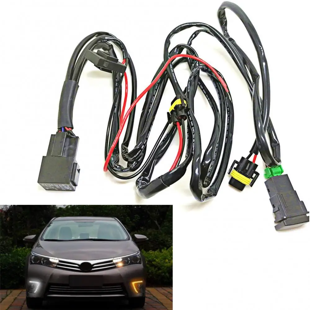 12V 55W Car H11 Fog Light Lamp Wire Wiring Harness On/Off Socket Connector Loom Cable Kit for Toyota Corolla | Автомобили и