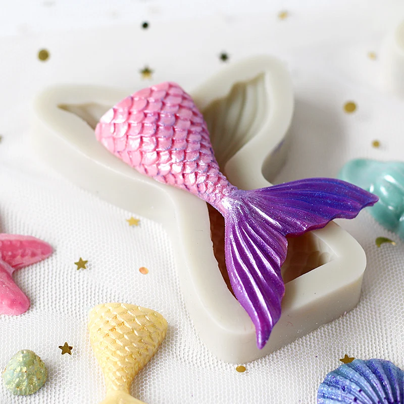 Details about   3D Mermaid Tail Silicone Fondant Cake Mould Chocolate Sugarcraft Icing Mold ## 