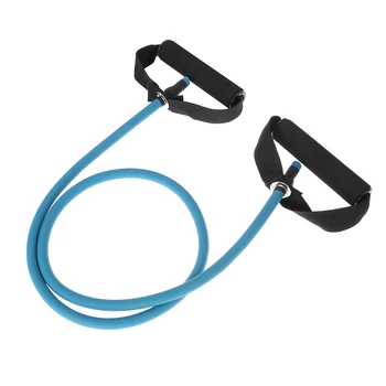 

Elastic Exercise Cords Latex Exercise Resistance Bands with Door Anchor Foam Handles For Strength Training Physical Therapy Blue