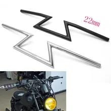 1 шт. мотоцикл хром/черный 7/" 22 мм тянущийся металлический флэш стиль руль универсальный для Honda Yamaha Kawasaki на заказ