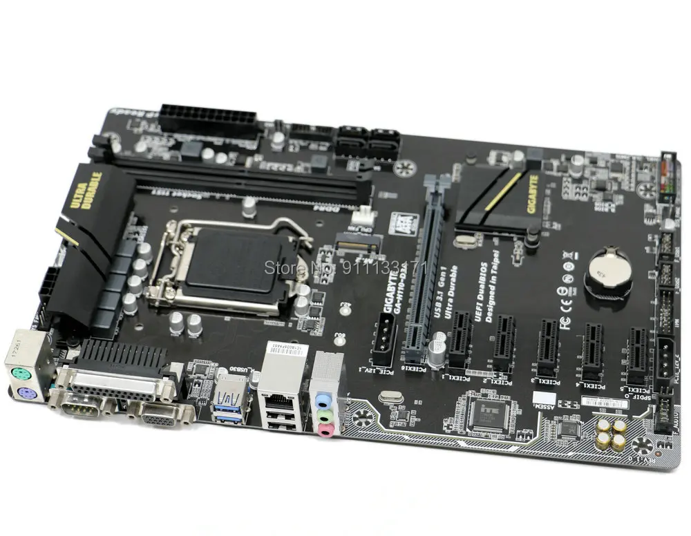 For GIGABYTE H110-D3A Desktop GA-H110-D3A Motherboard H110 Socket LGA 1151  DDR4 Refurbished Mainboard 6 PCI-E slots - AliExpress