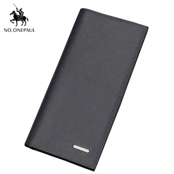 

NO.ONEPAUL Ultra-thin men's Korean version of the long cross pattern personality wallet multi-card large capacity multi-function