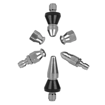 

3/8'' Drain Pipe Jetter Rotary Nozzles Quick Connect Pressure Sewer Nozzle Pressure Washer Drain Hose Nozzle Sewer Clean Jetter