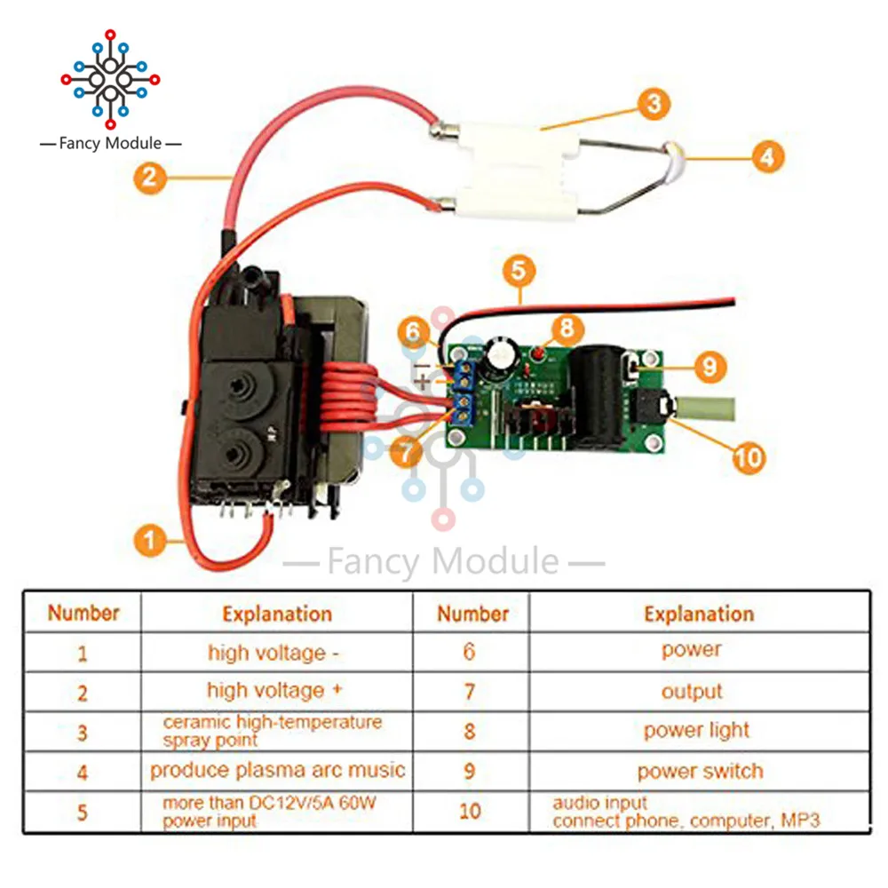 Diymore 20KV ZVS Tesla усилитель катушки высоковольтный генератор драйвер плата модуль DIY - Фото №1