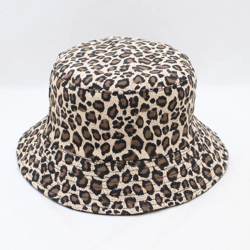 

1PCs Leopard Print Bucket Hat Fisherman Hat Outdoor Travel Hat Sun Cap Hats Bonnet Summer Panama Hip Hop Cap for Men Women