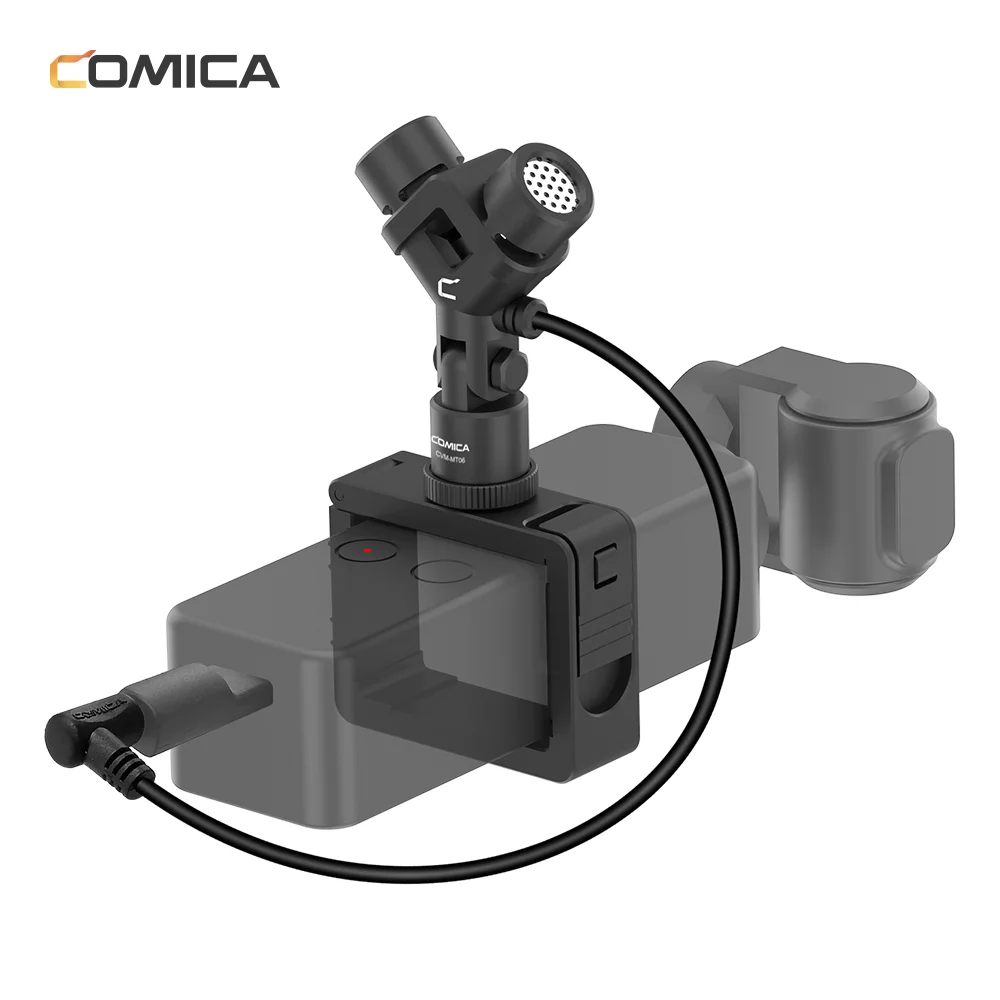 Comica cvm-mt06 XY стерео микрофон для DJI OSMO Карманный кардиоидный конденсаторный микрофон с оригинальным USB-C до 3,5 мм микрофонный адаптер
