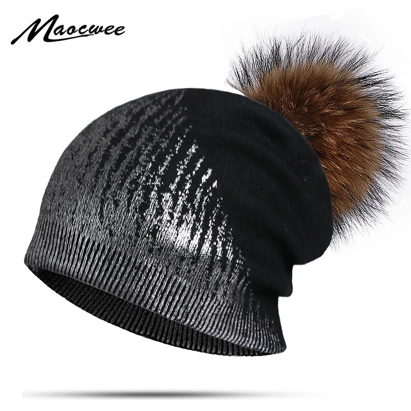 Осенняя и зимняя женская уличная теплая шапка с хеджированием женская серебряная разноцветная Повседневная шапочка вязаная безопасная шапка