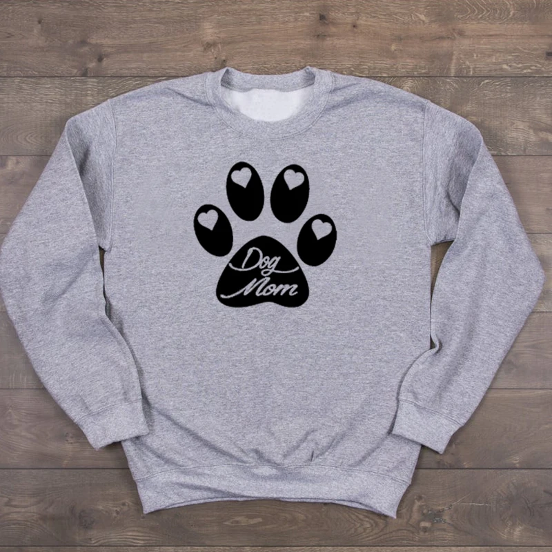 Kawaii Dog Mom хлопковая модная Женская толстовка с длинным рукавом Mama Топ рубашка пуловер с круглым вырезом Женская одежда для мамы Прямая поставка