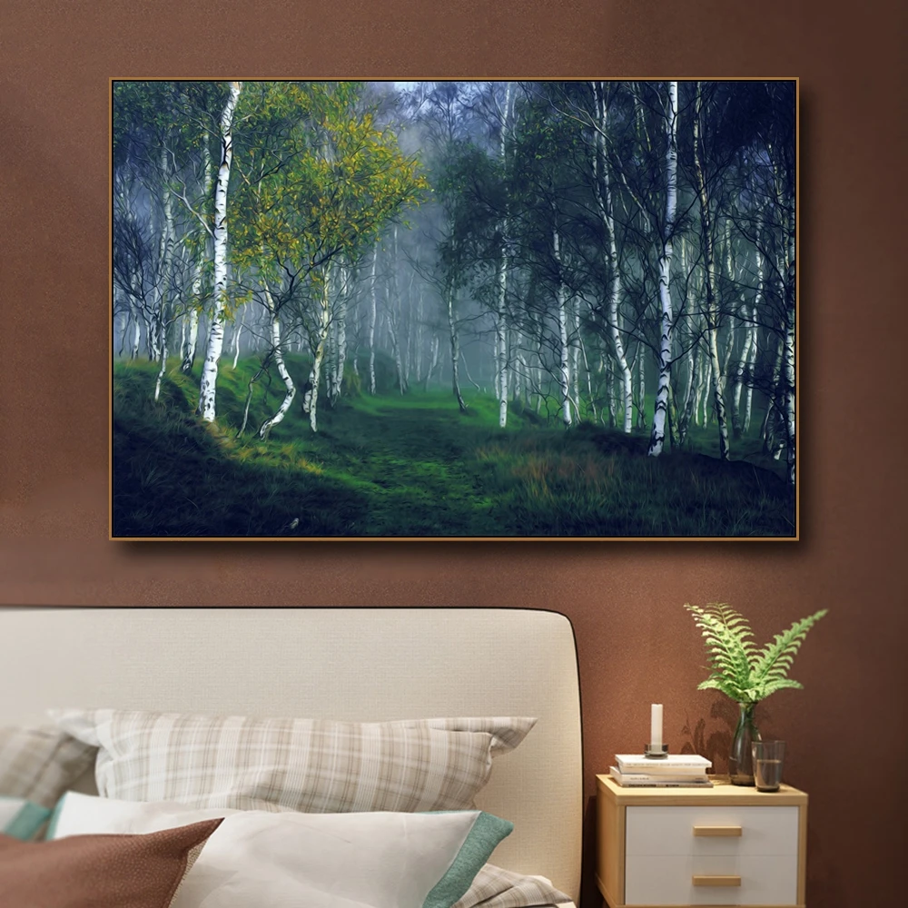 

Forest Scenery Picture Scandinavian Home Decor Wall Art Canvas Painting Posters And Prints Living Room Nordic Decoration Home