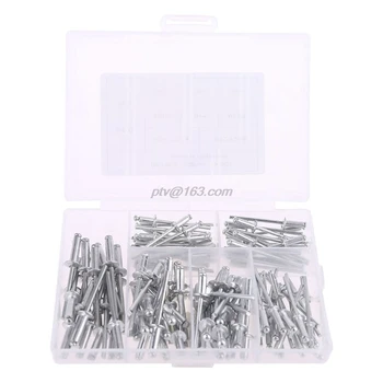 

120Pcs/set M3.2*7/9/11 M4*8/10/13 GB12618 Aluminium Blind Rivets Nail Decoration Pop Rivets For Furniture Assortment Kit