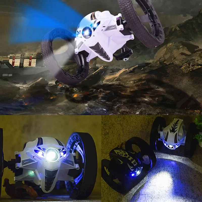 RC Bounce Car 1080P Camera WiFi FPV LED Headlight Sound High Speed Video Remote Control Jumping Prank Stunt Toy Smart Racer Kid