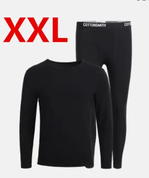 New XiaoMi Cottonsmith man woman Soft and comfortable underwear set Silky and soft Autumn Warm clothing Close-fitting clothes - Цвет: Men (Black)