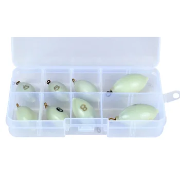 

1 Set Oval Shaped Bass Casting Sinkers Luminous Water Droplets Lead Weights Fluorescent Fishing Lead Sinkers Fishing Accessories