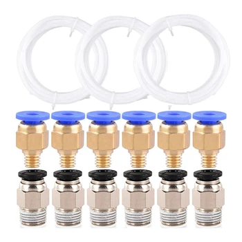 

3 Pieces Ptfe Teflon Tube (2 Meters) + 6 Pieces Pc4-M6 Quick Fitting + 6 Pieces Pc4-M10 Straight Pneumatic Fitting Push To Conne