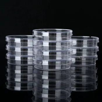 

10Pcs Clear Polystyrene Petri Dish Sterile Bacterial Laboratory Plant Cell Tissue Culture Plate with Lid Lab Scientific Supplies