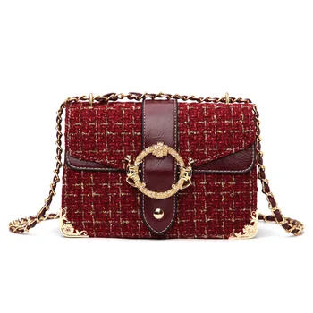 

2019 new small bag small fragrance wind bag single shoulder messenger bag woolen small square bag super fire high quality bag