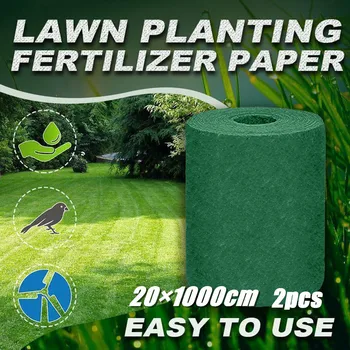 

2 pcs Grass Seed Mat Insulation Moisturizing Shading Seedling Erosion Control Blanket 20*1000cm Garden Lawn Planting Mats