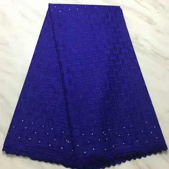 

Royal Blue African Cotton Lace Fabric 2019 High Quality Swiss Voile Lace In Switzerland Embroidery Swiss voile Lace Fabric