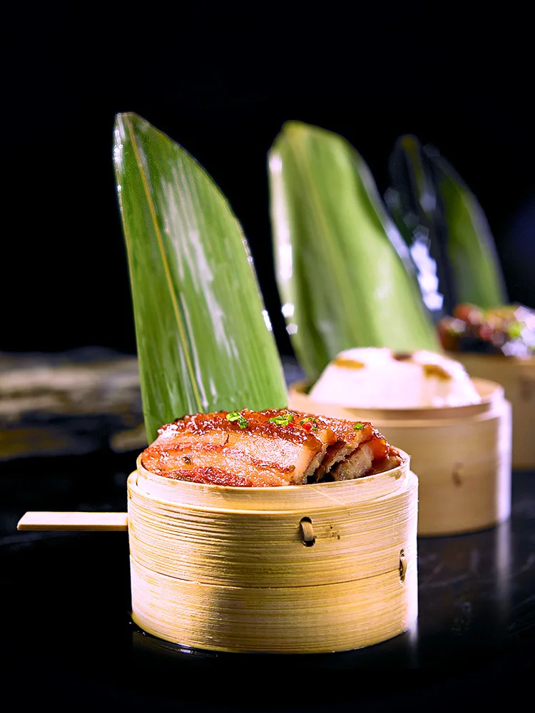 Мини-стимер abalone клетка бамбуковая steamed креветка клецки клетка с ручкой маленький ящик Hong Kong стиль Закуска для ресторана