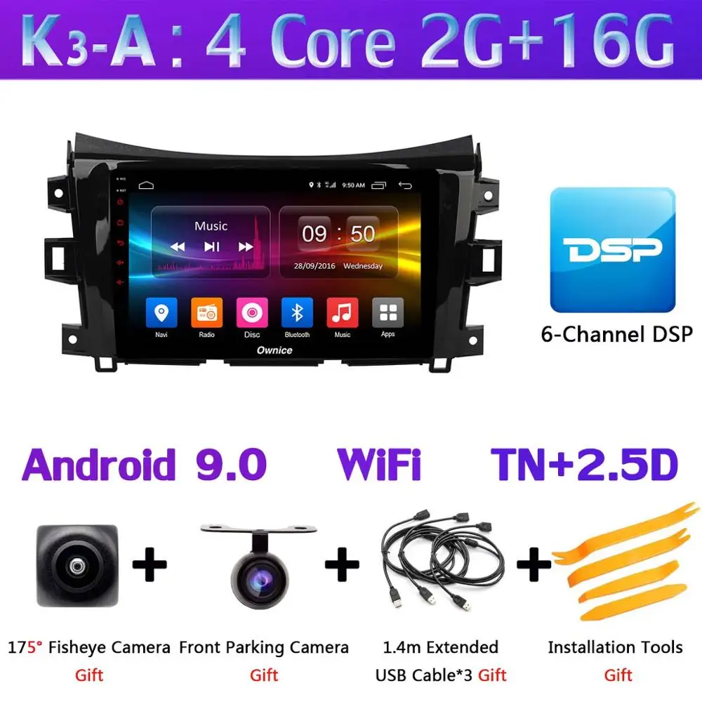 360 ° камера Android 9 4G+ 64G SPDIF DSP Авто CarPlay Автомобильный мультимедийный плеер gps Радио для Nissan Navara NP300 terra Renault Alaskan - Цвет: K3-A