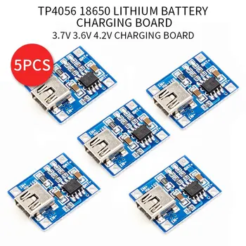 

5pcs Micro USB 5V 1A 18650 TP4056 Lithium Battery Charger Module Charging Board With Protection Dual Functions 1A Li-ion