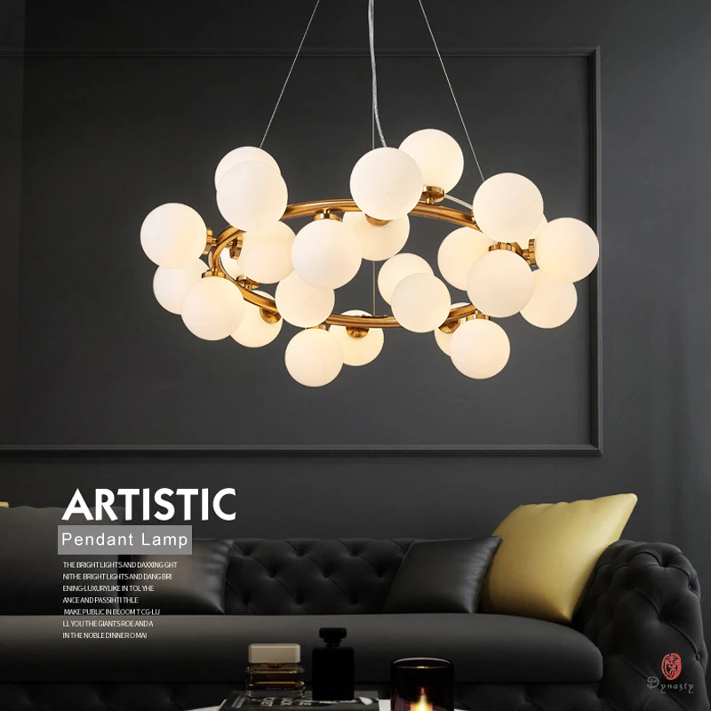 Billige Kunst Dekorative Moderne LED Blase Anhänger Lampe AC110 220 Hängen Licht Goldene G4 Hotel Restaurant Lounge Loft Foyer Lobby dynastie