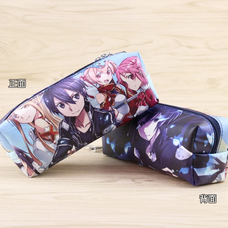 Sword Art Online Аниме меч искусство онлайн Синтетическая кожа Карандаш сумка Kirigaya Kazuto мультфильм персонаж косметичка - Цвет: Sword Art Online
