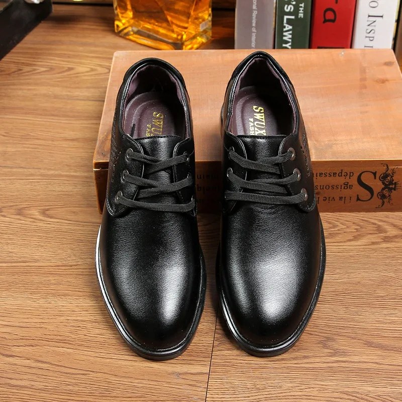 

MEN'S Leather Shoes Lace-up round-Toe Business Casual Formal Wear Leather Shoes Four Seasons New Style Trend Work MEN'S SHOES Go