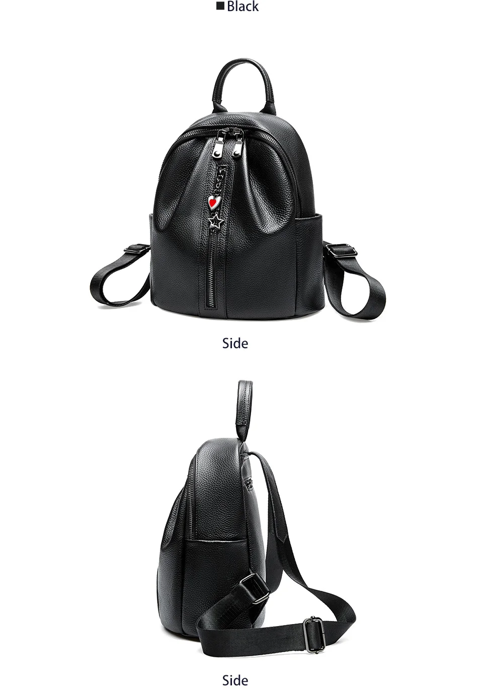 Zency натуральная кожа Модный женский рюкзак классический черный повседневная дорожная сумка большой емкости ранец школьная сумка