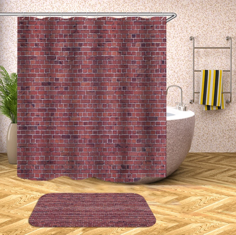 Деревянная 3D занавеска для душа s водонепроницаемая ткань занавеска для душа s с крючками занавеска для ванной забавная занавеска для ванной или коврик - Цвет: yl1073