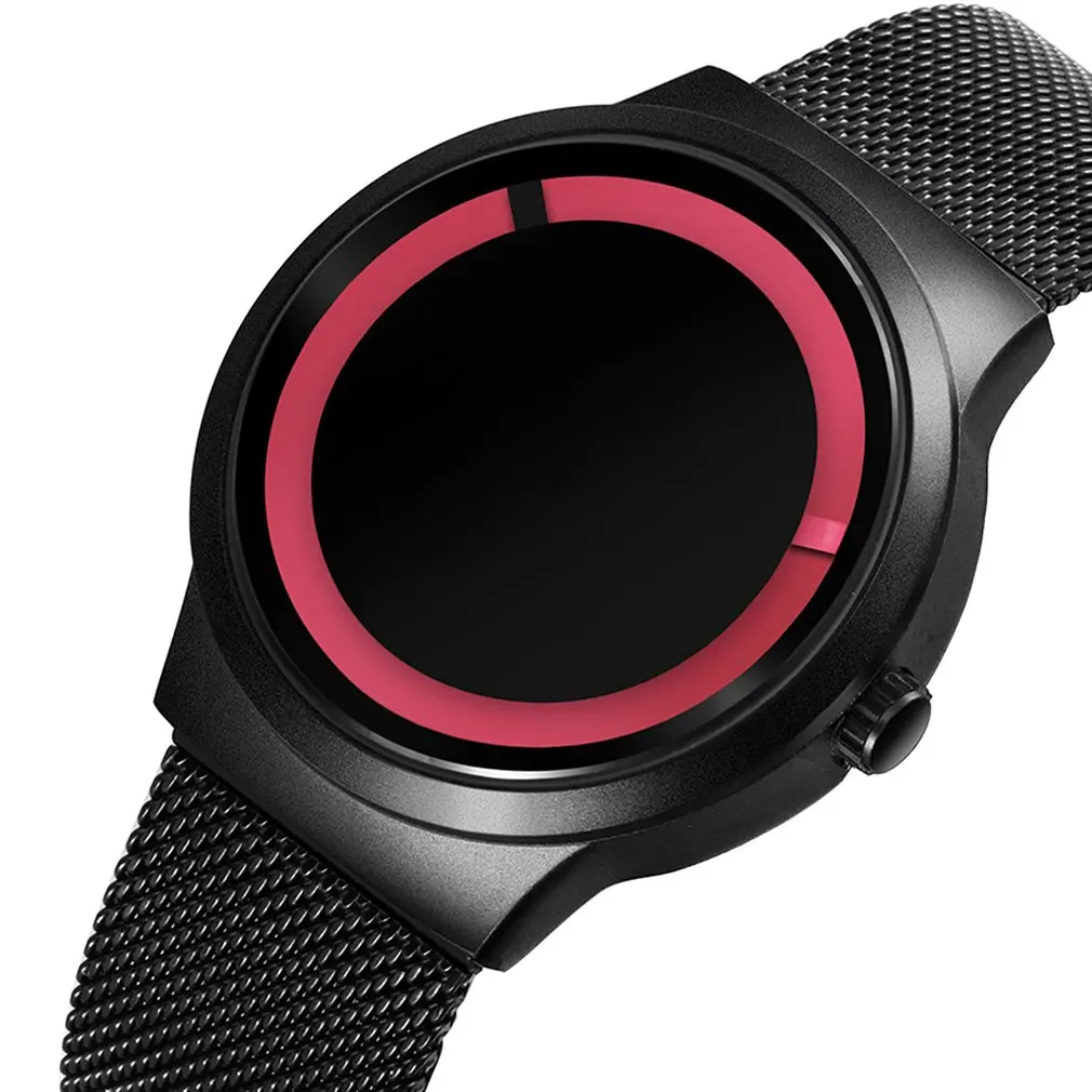 

Men Quartz Watch Outdoor Stainless Steel Strap No Numeral Round Dial Novel Design Exquisite Workmanship Casual High Quality