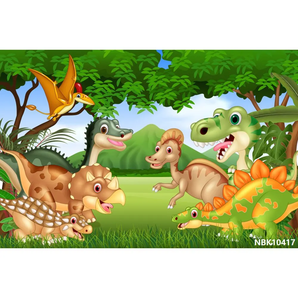 Laeacco джунгли для вечеринки в стиле сафари Животные Дерево ребенок день рождения фотографии фон Индивидуальные фотографические фоны для фотостудии - Цвет: NBK10417