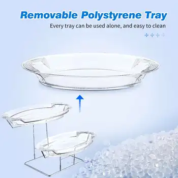 

New 2 Trays Clear Cake Stand Cupcake Dessert Container Stand Cover Tools For Birthday Party Wedding Decorations Christmas Suppli