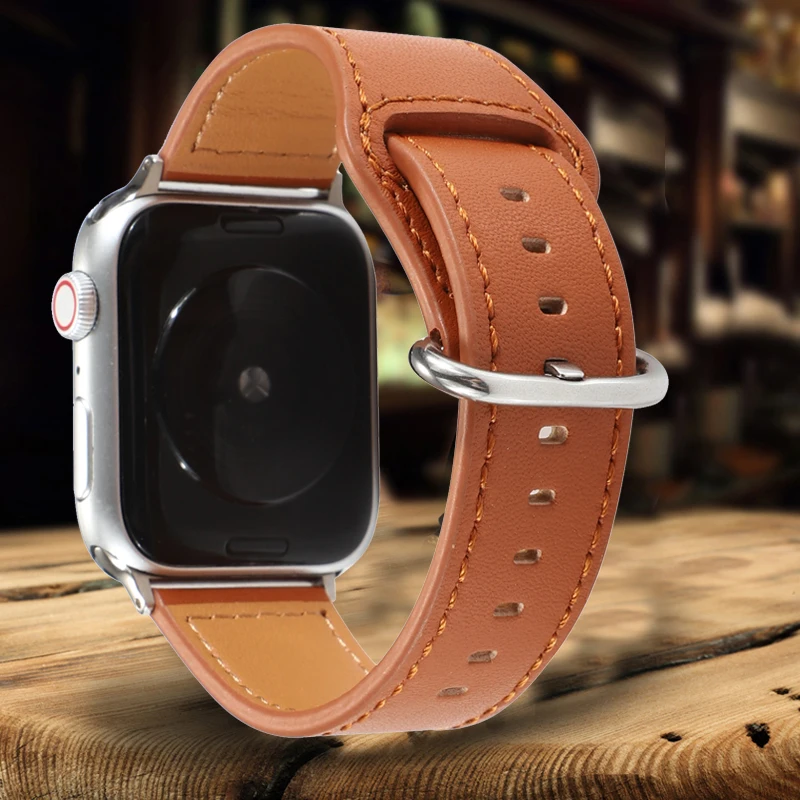 Ремешок для Apple Watch series 5/4/3/2/1 38 мм 42 44 40 кожаный сменный спортивный браслет