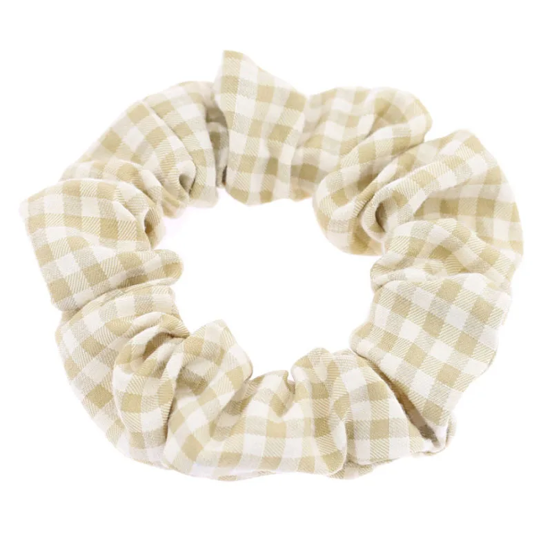 Refreshing Plaid Scrunchies - Check Design Elastic Hair Bands & Accessories