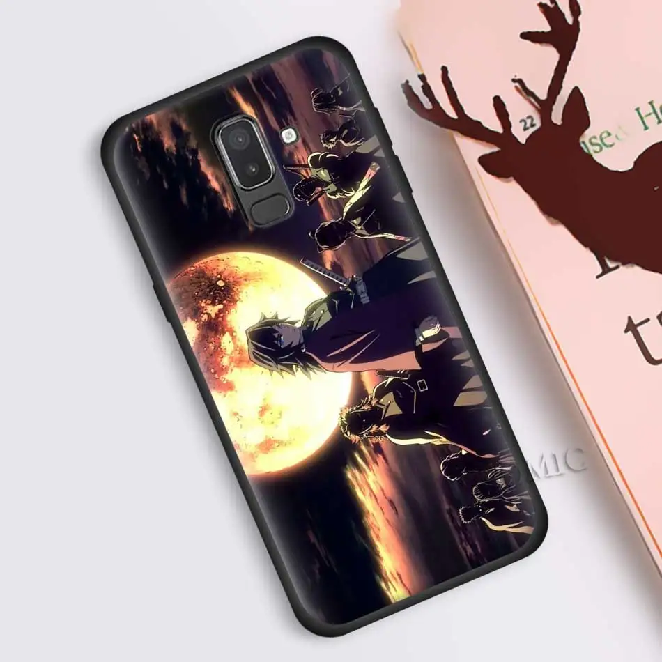 Чехол Kimetsu No Yaiba для samsung Galaxy J8 J6 J4 A6 A7 A8 A9 Plus M10 M20 M30 S M40 силиконовый черный фон