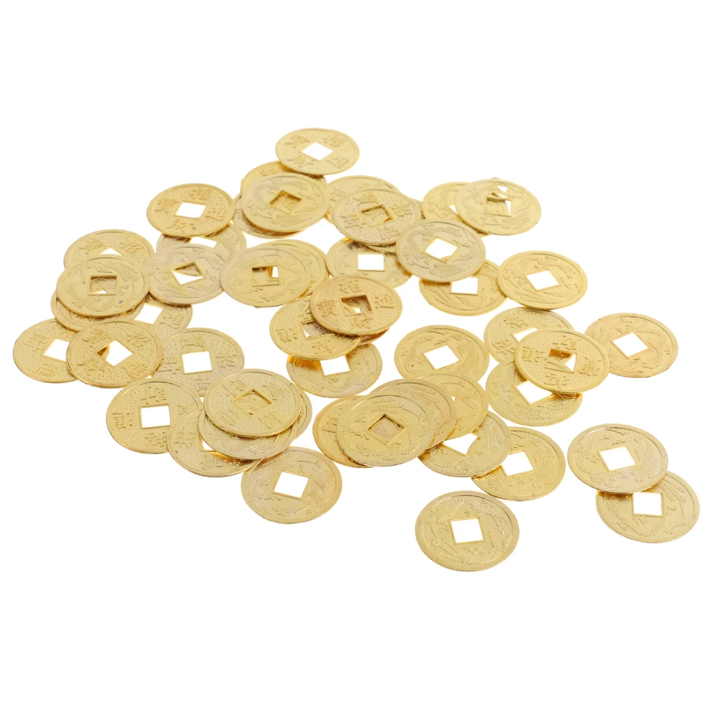 100 Lucky Coins 1.8/2.3cm Feng Shui Ching Money Coin for Fortune Prosperity