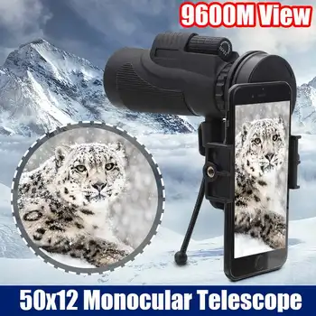 

12x50 Zoom Hiking Smartphone Monocular Telescope Camera HD Scope Outdoor Hunting with Phone Holder for iPhone for Huawei Xiaomi