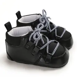 Повседневная нескользящая обувь с перекрестными ремешками на шнуровке для маленьких мальчиков в стиле ретро; Дизайнерские кроссовки в