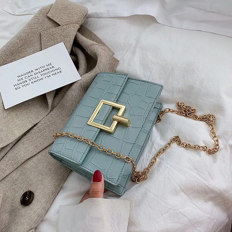 

Crocodile Pattern Chain Crossbody Bags For Women 2020 Small Flap Small Bag Sac A Main Femme Clutch PU Leather Hand Bag Ladies