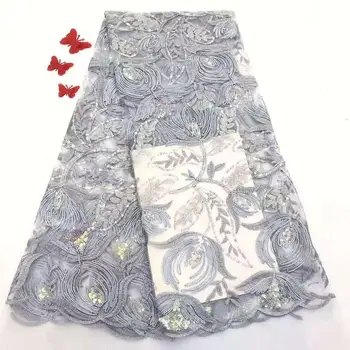 

Sequence Lace African Lace Fabrics with Sequins French Tulle Mesh Lace Sequins Lace Fabric for Bridal Materials