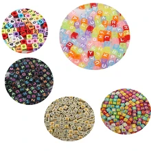 

100pcs Square Beads For Jewelry Making Acrylic Mixed Beads With Letters/Numbers For Bracelet Handmade Diy Bracelet Necklace