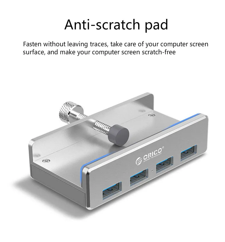 4 порта USB 3,0 разветвитель концентратор с зажимом для задней панели высокоскоростной адаптер для передачи данных для ПК ноутбука MacBook