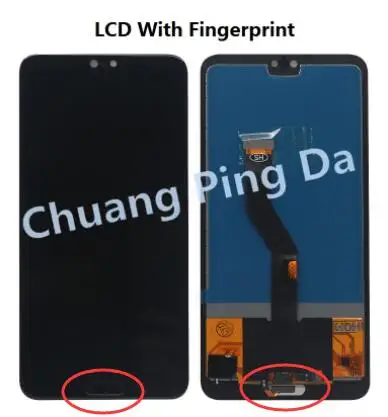 TFT 6," lcd для huawei P20 Pro lcd с рамкой дисплей экран сенсорный дигитайзер сборка P20 Pro CLT-AL01 lcd P20 Plus дисплей - Цвет: add fingprint black