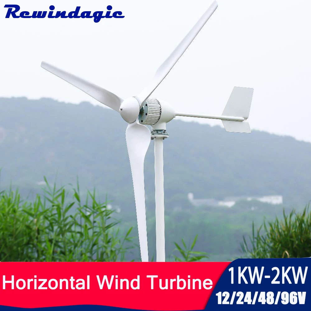 1000w 1500w 2000w Wind Power Turbine Generator 12v 24v 48v 96v With Controller Inverter Free Energy For Homeuse High Efficiency
