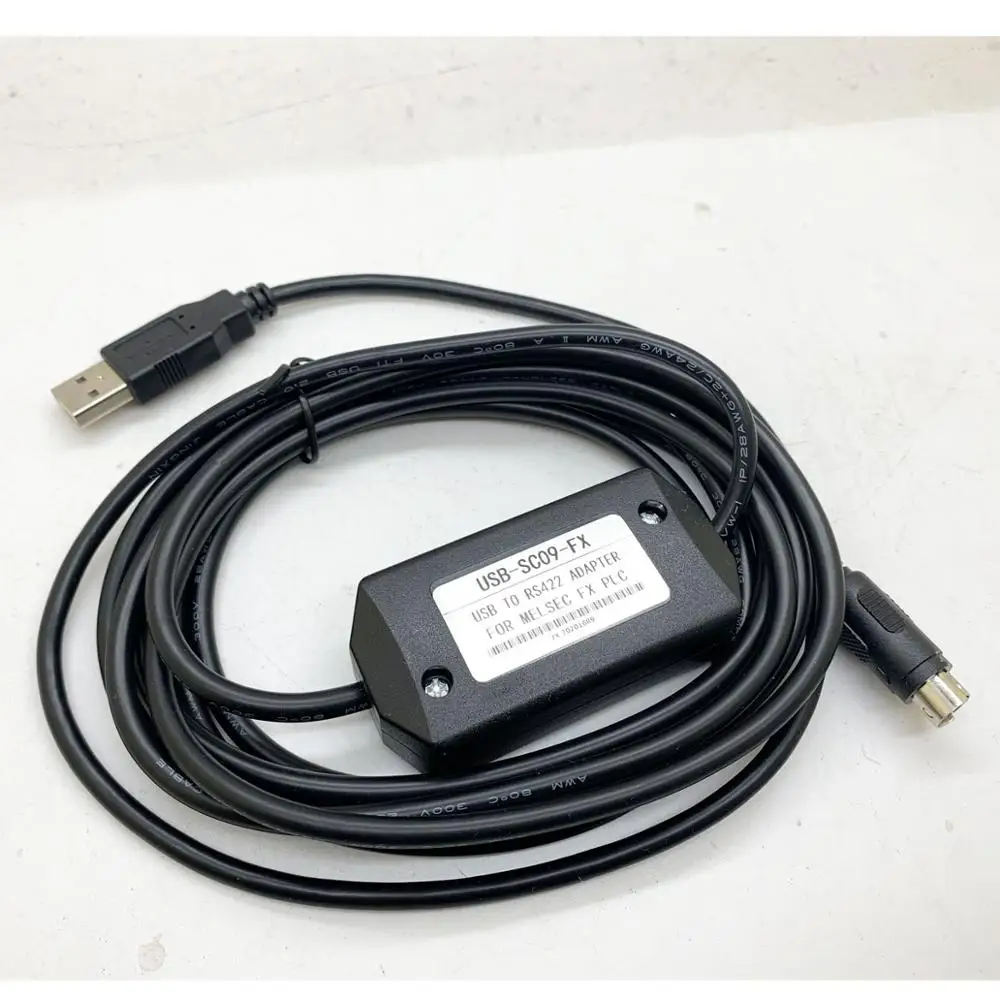 New PLC Programming USB-SC09-FX Cable For Mitsubishi MELSEC USB TO RS422 ADAPTER 