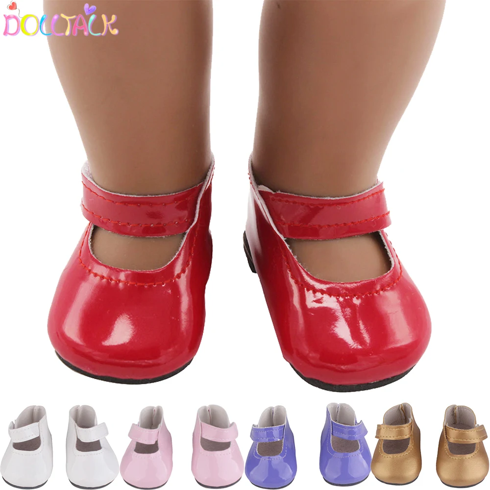 18 Inch Doll Shoes American PU Leather Fit 43 cm Baby 7cm For BJD blyth 1/3 Girl doll doll shoes doll accessories