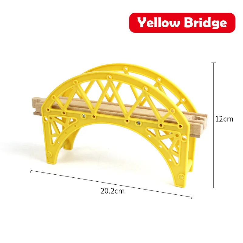 Wooden Track Railway Accessories Bridge Train Station Tunnel Cross Compatible All Brands Wood Track Educational Toys for Kids 20
